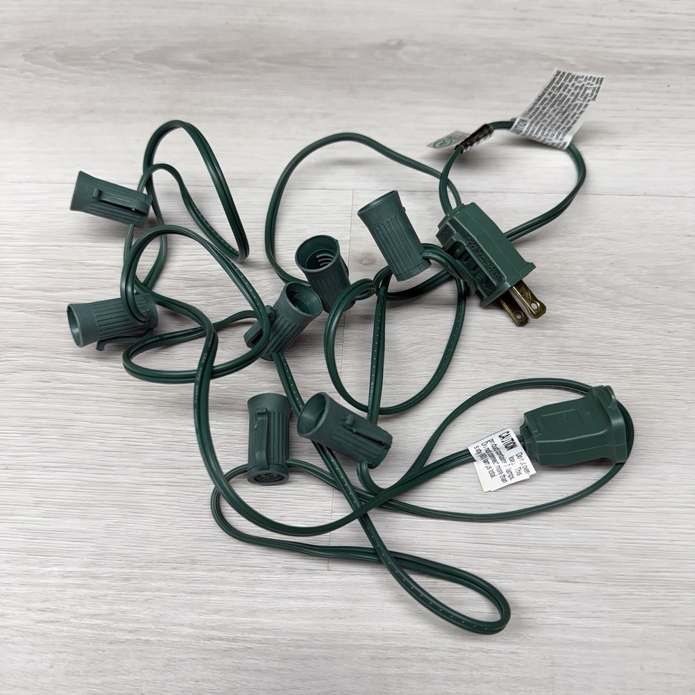 Vintage Noma Bubble Lites 7’ Power Cord 7 Lamps Tested No Liquid